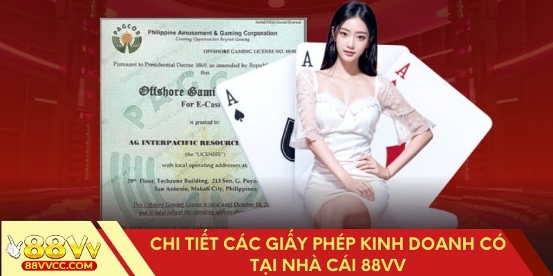 Tập hợp các giấy phép kinh doanh chỉ có tại 88VV